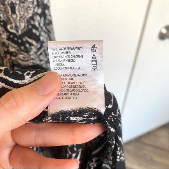 Bila Boho Crochet White and Black Tapestry Aztec Print Maxi Dress M - Picture 5 of 13